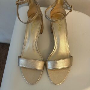 Lilly Pulitzer Gold Heeled Sandals